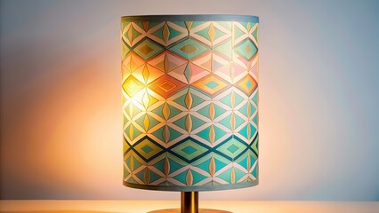 Pastel Geometric Column Lamp Silhouette - AI Art