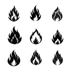 set of fire icons