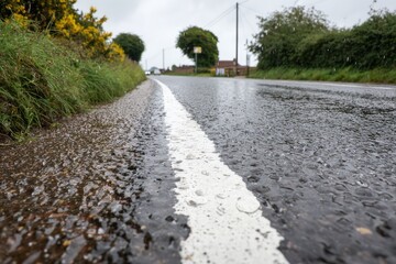 After Rain Serenity Roadway in the Countryside