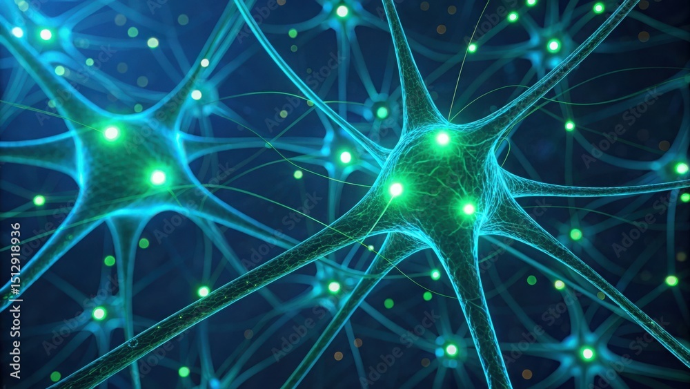 Poster Close-up Digital Brain Network with Synaptic Connections in Gigapixel