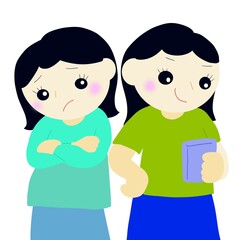 スマートフォンの通知をチェックする人と怪訝な顔をする人