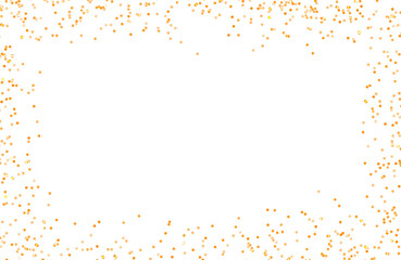 Gold color seamless polkadots on transparent background. Glittering dust particle on transparent background