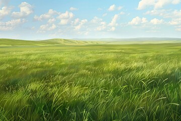 High Definition Image of Prairie Grasslands in North America Illustration