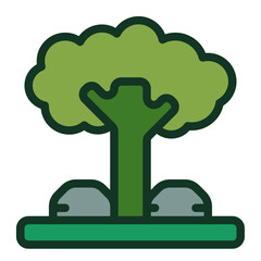 Jungle fog Flat Icon