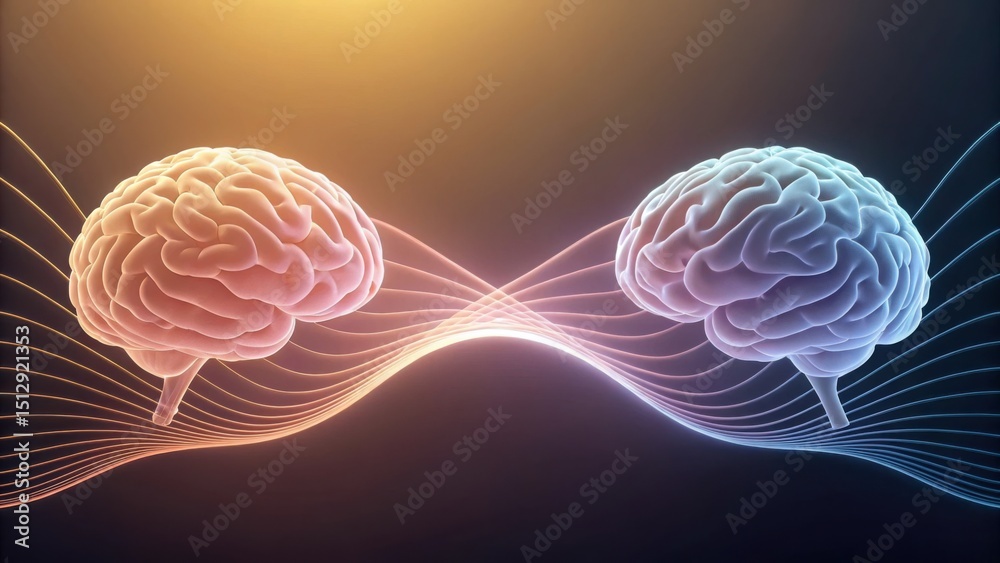 Aufkleber data exchange visualization of brain connections in vibrant colors