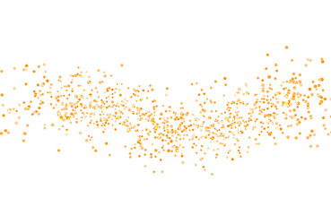 Gold color seamless polkadots on transparent background. Glittering dust particle on transparent background