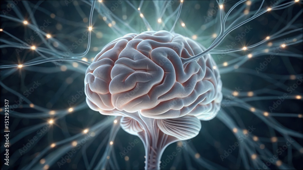 Poster detailed overview of neural cortical layers and signal transmission