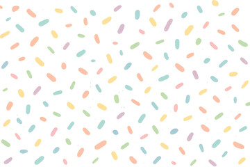 Seamless pattern of colorful sprinkles falling against a transparent background, creating a festive and joyful atmosphere