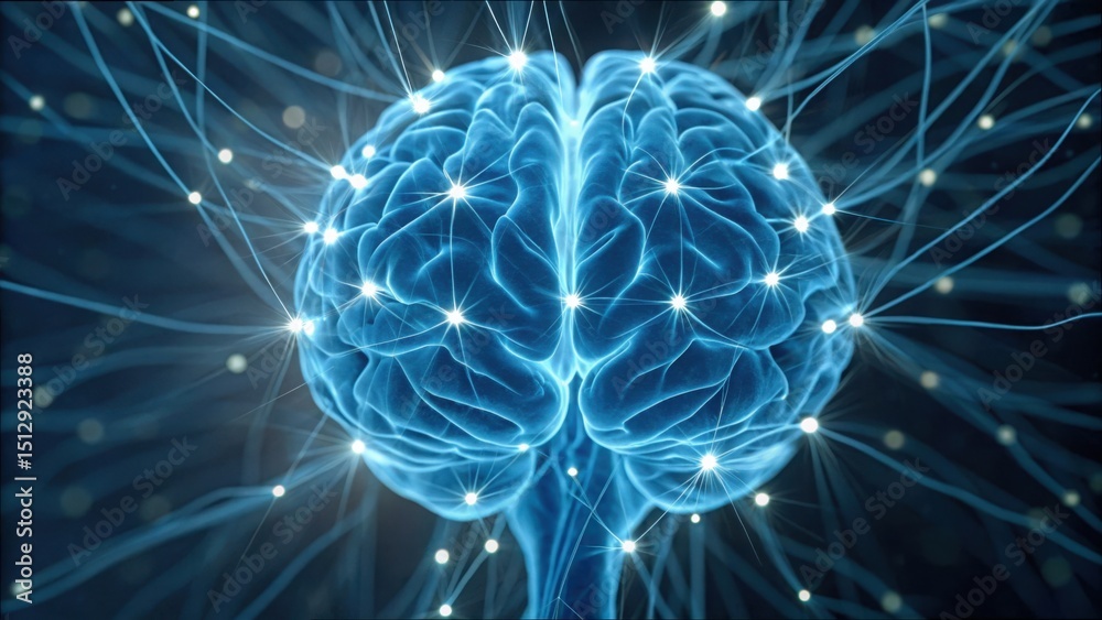 Poster bright neural brain simulation with gigapixel clarity and detail