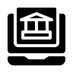 Online banking glyph icon