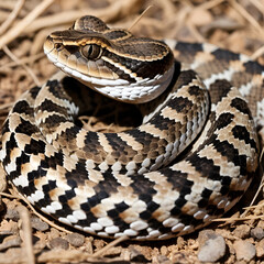 Obraz premium Puff Adder (Bitis arietans), a highly venomous snake from South Africa