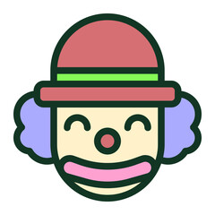 Carnival Clown Flat Icon