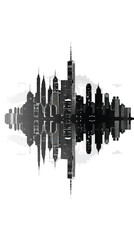Modern City skyline . city silhouette. vector illustration , black silhouettes isolated on white background
