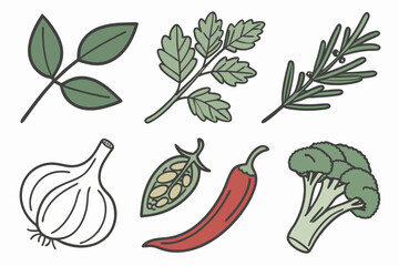 set of vegetables