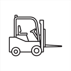 Minimalist Forklift Outline Icon for Industrial Logistics

