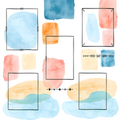 set of watercolor banners