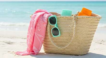 beach bag on the beach