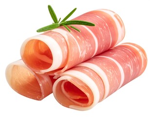 Rolled prosciutto slices with rosemary