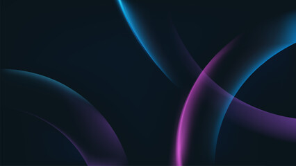 Landing page web design background with blue purple curved lines on dark background