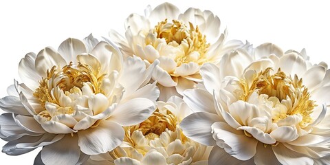 White Gold Peonies Architectural Acrylic Painting
