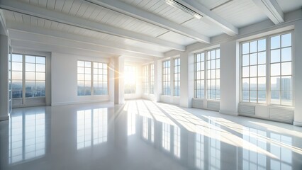 White Room Sunlight Minimalist Photography, High Resolution