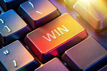 Winning Word Keyboard Key, Computer, Portrait Photography, Closeup, Digital Art