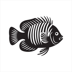 Fish Silhouette Icon – Marine Animal Vector Illustration