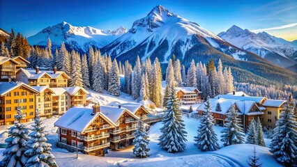 Winter Ski Resort Landscape - Rule of Thirds