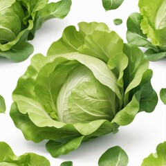 lettuce leave on a white background