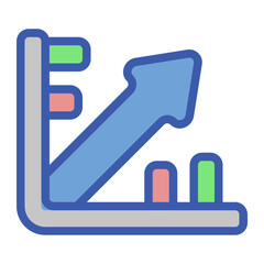 Linear Regression Flat Icon