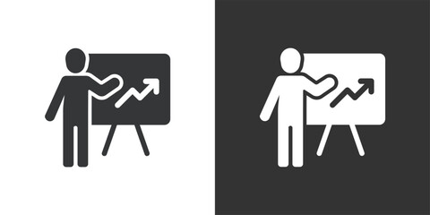 Presentation icon. Solid glyph series icon