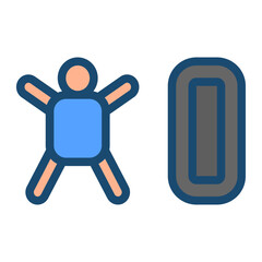 Jumping Unknown Flat Icon