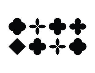 Islamic window black silhouette shape collection. Arabic, Muslim architecture frame. Traditional, oriental design.
