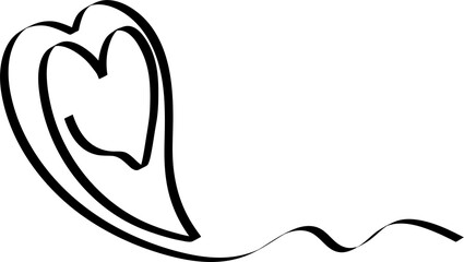 Set of heart ribbons. Element for design