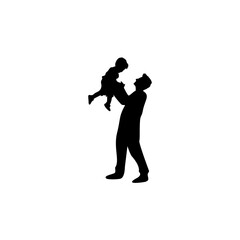 Happy Father's Day with son silhouette