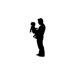 Happy Father's Day with son silhouette