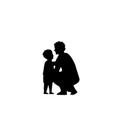 Happy Father's Day with son silhouette