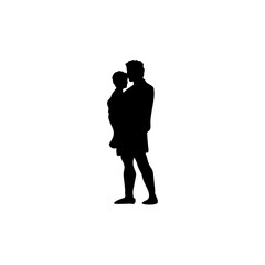 Happy Father's Day with son silhouette