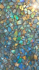 Shattered glass mosaic, vibrant colors