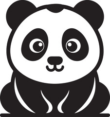 Cute Black and white Panda Vector illustration for your design project