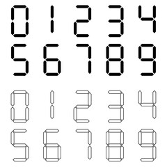 0から9のデジタル数字のイラストセット