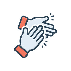 Color illustration icon for clap