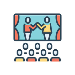 Color illustration icon for drama
