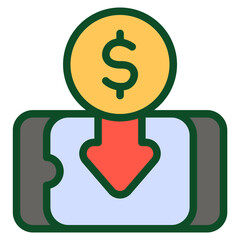 Money income Flat Icon
