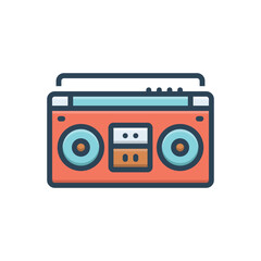 Color illustration icon for stereo