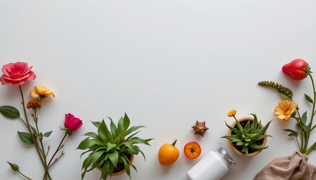 a neatly arranged assortment of potted plants and flowers, creatively displayed on a surface.
