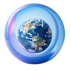 Vibrant earth in 3d artistic sphere rendered in an abstract dynamic perspective