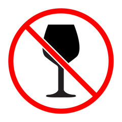 No Alcohol Sign Icon, Simple Icon Vector Design, best used for presentation, application, web and banner
