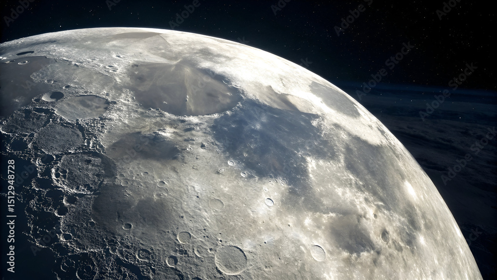 Canvas Prints this high-resolution image emphasizes the rugged and diverse terrain of earth's natural satellite.