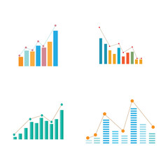 Set Statistics business stylized logos and symbol